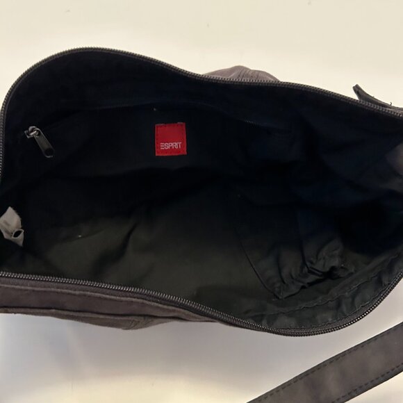 Esprit Suede Hobo Shoulder Bag, Adjustable Strap in Dark Brown - Picture 4 of 12